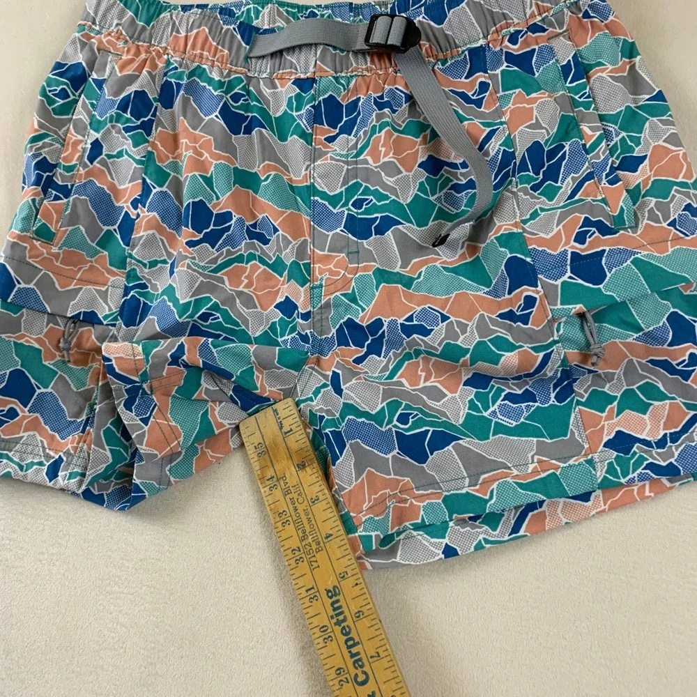 The North Face Mens Class V Belted Shorts Multicolor Topo Print NF0A7QLA Size M‎